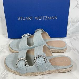 Stuart Weitzman Tomi Pearl Espadrille Slides